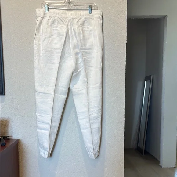 Lou & Grey White Ankle Linen Joggers - Picture 4 of 4